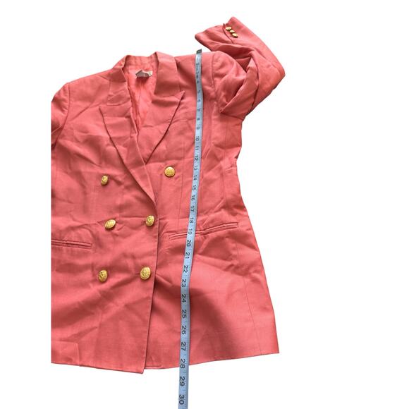 Talbots‎ Blazer Pink Double Breasted Gold Button Vintage Office Work Size 6 - Picture 14 of 14